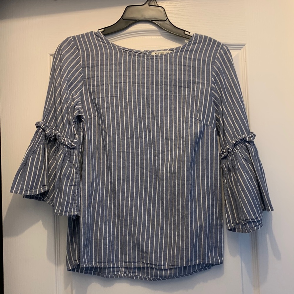 XS Midnight sky brand striped shirt 3/4 sleeves
